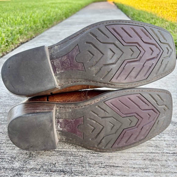 Ariat Heritage Roughstock Men’s Brown Leather Wide Square Toe Boots 13D 10014024 - Picture 12 of 16